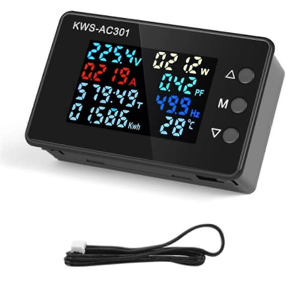 Digitalt Display Strøm Voltmeter 50-300v AC Wattmeter Multifunksjonell Elektrisk Måler Strømdetektor AC 20a
