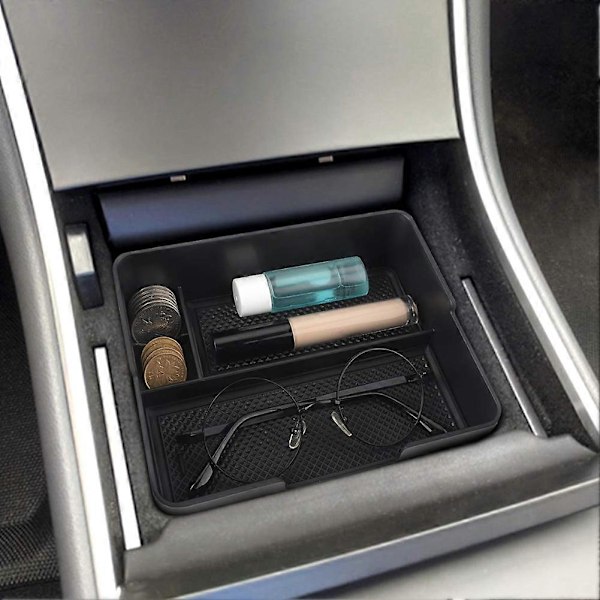 Midterkonsoll Organizerbakke Mønt Solbriller Holder Tilbehør til Tesla Model 3