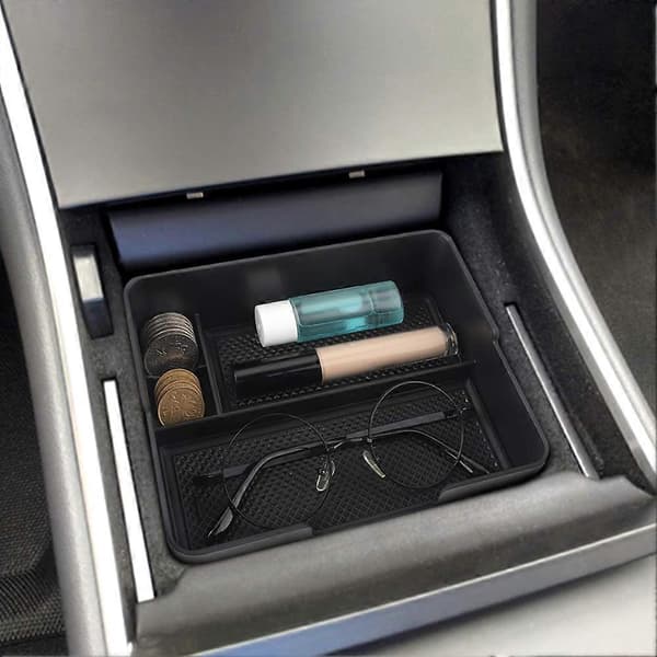 Organiseringsskuff for midtkonsollen, mynt- og solbrilleskrin, tilbehør for Tesla Model 3