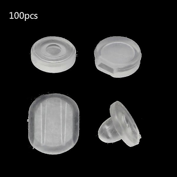 100 stk. Clip-on Øreringe Pads Silikone Clip Øreringe Pads Komfort Øreringe Puder