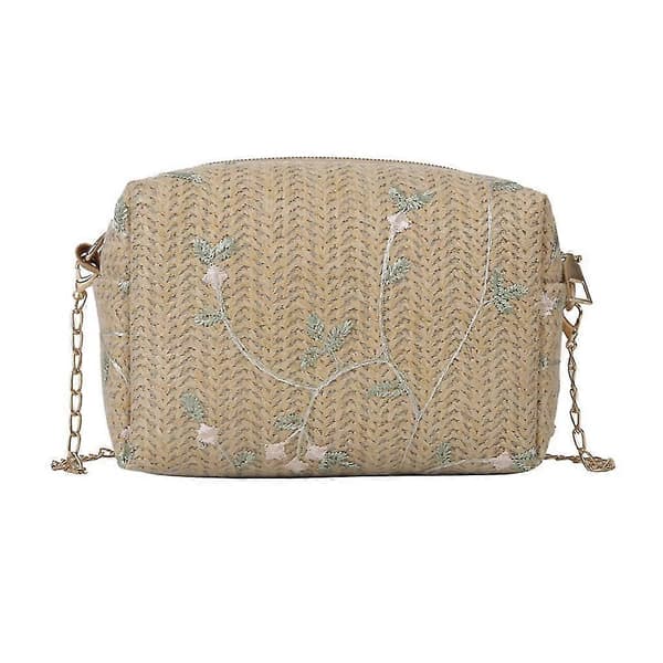 Dam Halm Axelväska Strandväska Vävda Crossbody Väskor Sommar Reseplånbok
