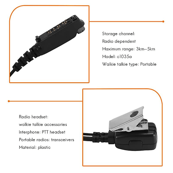 PTT MIC G-formet ørepropp-headset for Sepura STP8000 Walkie Talkie Ham Radio Hf Transceiver Handy C1