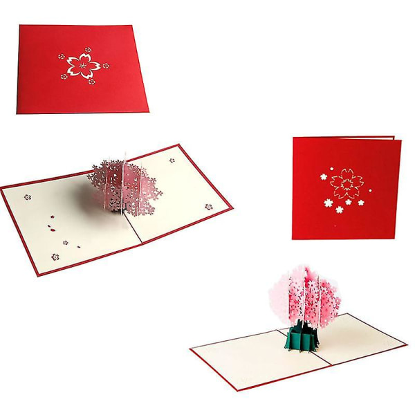 3d för popup-kort Cherry Blossom Sakura Födelsedag Valentine Julbröllop