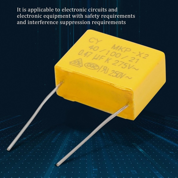 Ac 275v 0,47uf Sikkerhetskondensatorer i Polypropylenfilm, 10 stk