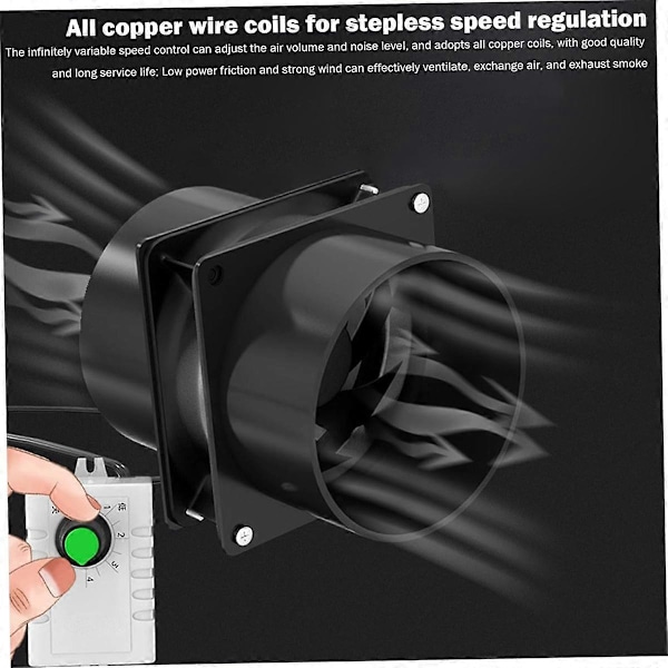 Bærbar udsugningsventilator med 3 meter slange, USB justerbar DIY røgsuger, kraftig 5V 2A børsteløs motor udstødningsventilator