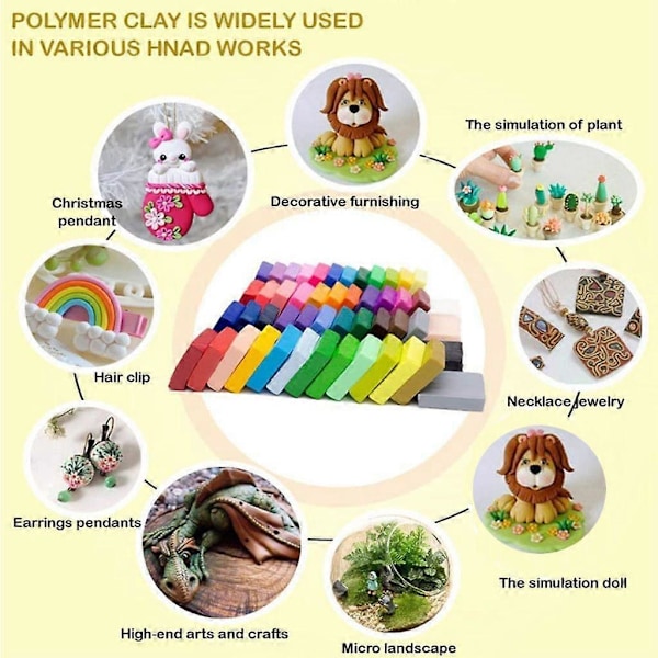 Cley Kit Myk og Elastisk Bakeforming 24 Farger med Tilbehør