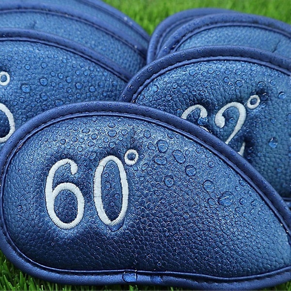 1 Set Golf Järnset PU Vattentätt Golfklubbskydd för Golfjärn 48 50 52 54 56 58 60 62, Bl