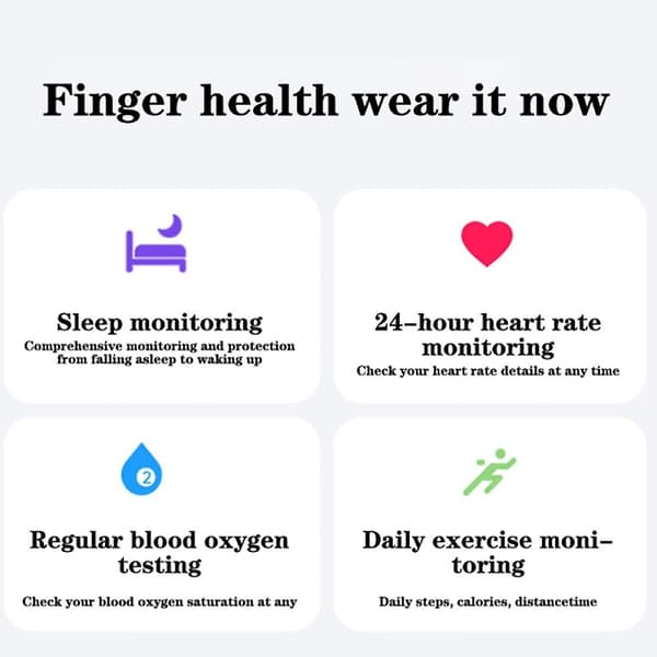 Smart Ring Fitness Sundheds Tracker Titanium Ring Fo-WELLNGS Sort 20.6mm