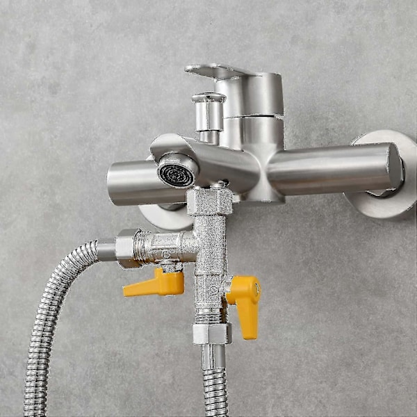 3-vejs ventil 1/2 T-forbindelse håndbruser og overheadbruser bruserarm 3-vejs messing aflederhane adapter høj kvalitet