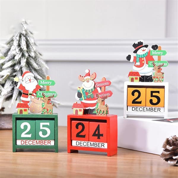 Julebordkalender Bordplade Nummer Dato Træklodser Kalender Nedtælling Jule Desktop Kalender