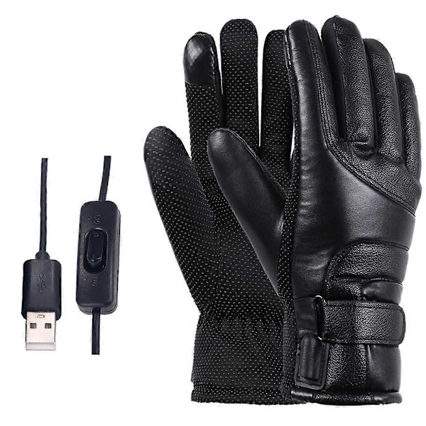 1 Par USB-drivna Universal Motorcykeluppvärmningshandskar med USB-strömbrytare