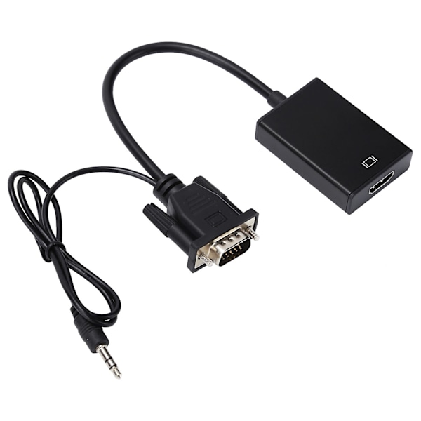 VGA - HD Multimedia Interface -sovitinkaapeli o-kaapelilla 1080P VGA-muunnin
