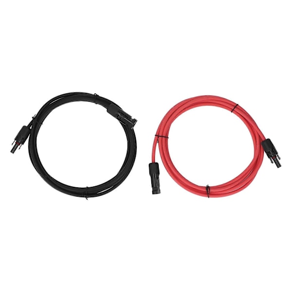 2 kpl aurinkosähkökaapelia, 10AWG, aurinkokaapeli naaras- ja urosliittimellä ulkokäyttöön, punainen ja musta, 6 m