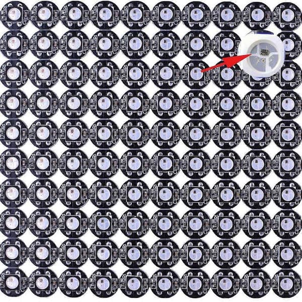 100 Stykker WS2812B WS2812 LED Chip & Køleplade 5V 5050 RGB WS2811 IC Indbyggede Pixel Moduler (Sort)
