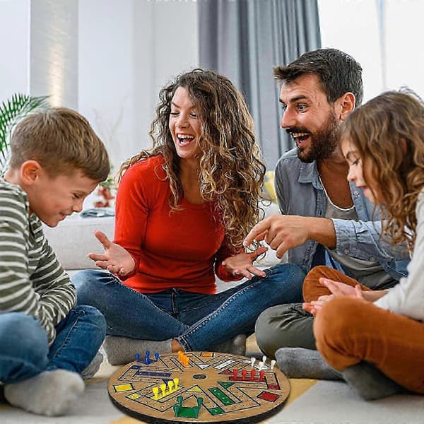 Snabbspårsspel, Snabbspår Brädspel, Sidomålat Trä Snabbspår Brädspel För 3-6 Spelare