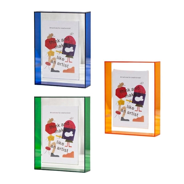 3 st Akrylbildramar Färgblock Unik Akryl Dekor DIY Bildram Färgglad Bord Torkade Blommor Bildram