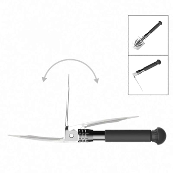 Mini Sammenleggbar Spade Stål Bærbar Hageverktøy Overlevelsesspade for Camping Fotturer Ryggsekktur