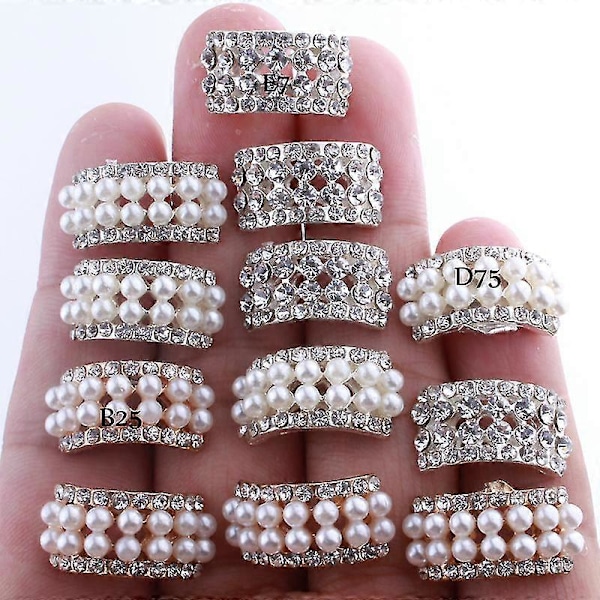 10 Stykker 10*20mm Chic Bue Krystall Rhinestone Knapper Bryllupsdekorasjon Runde Perleknapper Moderne Hong Kong Stil