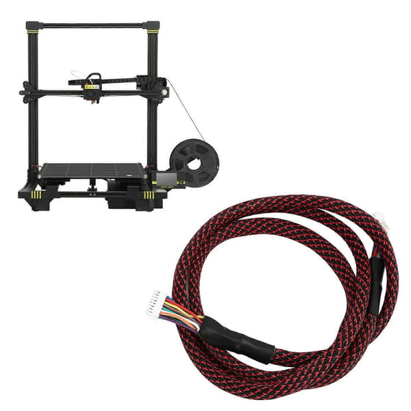 Til Chiron Hovedledningsnet Nylonvævet Sleeve Hotend Kabelledningsnet Udskiftning til Anycubic Chiron
