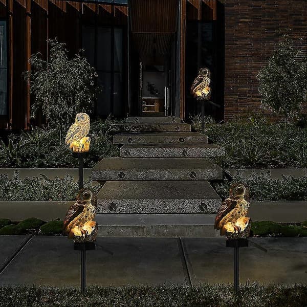 LED Solarlampa Trädgård Flamingo Uggla Gräsmatta