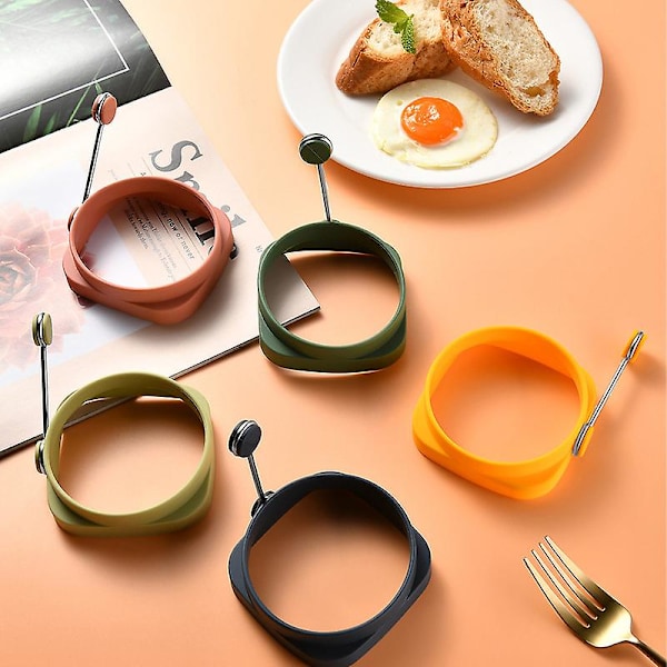 5 stk. Egg Stekeringer Dobbeltsidige Silikon Eggeringer