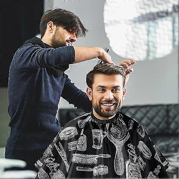 Barberarkläder Klippkappa, Professionell Barberförkläde Salongkappa, Frisörkläder Med Tryckknappar, Barberare Hårklippningskläder Vattentäta, Sa
