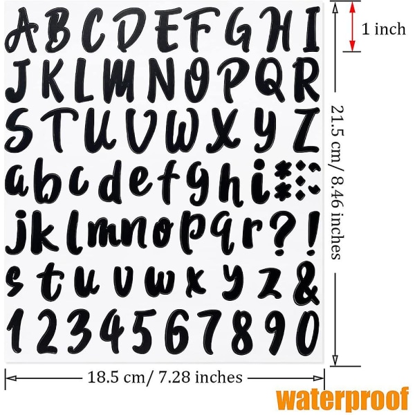 720 stykker 10 ark selvklebende vinylklistremerke, alfabetbokstavnummerklistremerker for postkasse, dør