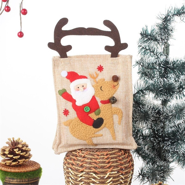 -mønster julegodterigaveposer Gaveemballasjepose med -form håndtak,nyttår,skoleklasserom og