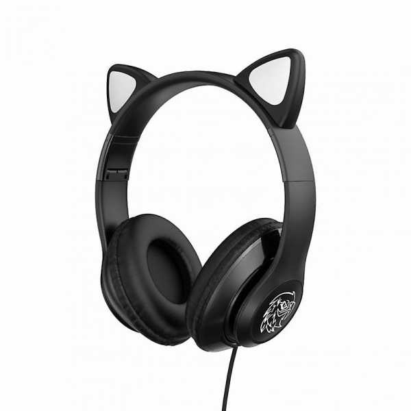 Uusi kuulokemikrofonipäähän kiinnitettävä valoisa Cat-korva langallinen pelikuuloke Tietokone Langallinen kuulokemikrofoni Subwoofer
