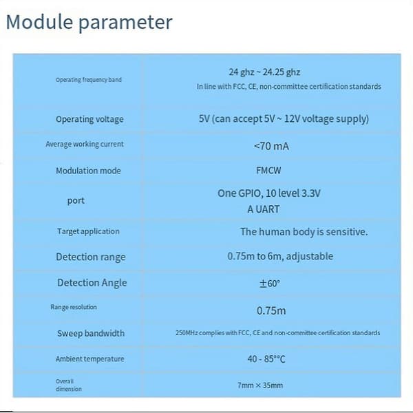 Mini LD2410B Høy-Sensitiv 24GHz Radar Sensor Modul for Statusdetektering av Menneskelig Tilstedeværelse