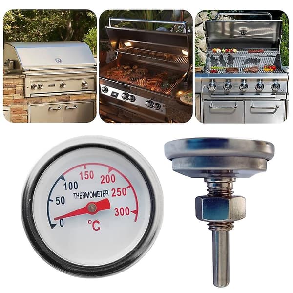 BBQ-termometer Ovnstermometer Grilltermometer Kullgrill Mini Termometer Måler Kjøkken BBQ Tilbehør Metallmateriale
