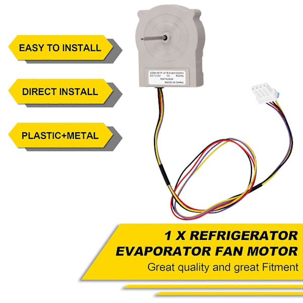 EAU63103201 Kjøleskap Fordamper Viftemotor for Kjøleskap Mini Kjøleskap Viftemotor Reparasjon Erstatningsdel
