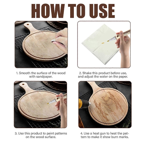 Brännmarker, Träbrända Underlägg Skärbräda Handgjorda Diy Design Bränning Pyrografipenna
