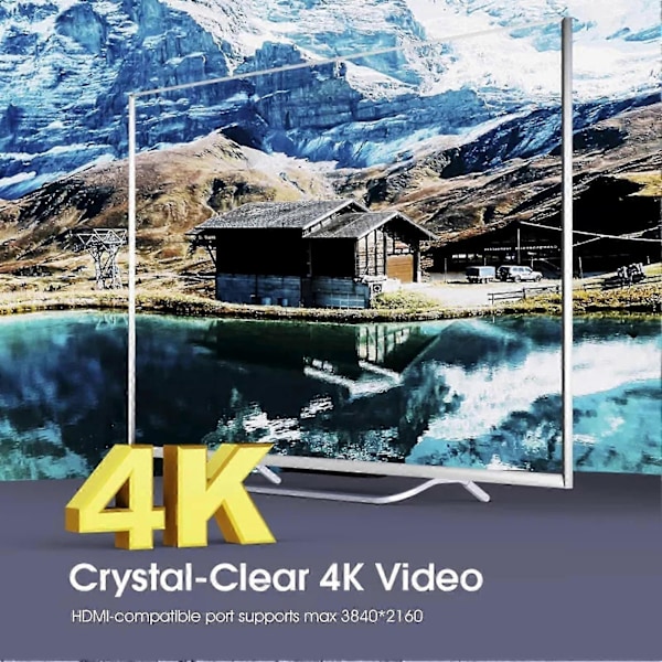 Konverterkabel Hög Upplösning Snabb Överföring Plug Play 4K Typ-C till HDMI-kompatibel Videoadapterkabel för Monitor