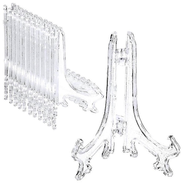 24 stk. Plast Easel Plateholdere Bilde Easel Til Bryllup, (Klar, 4 Tommer)