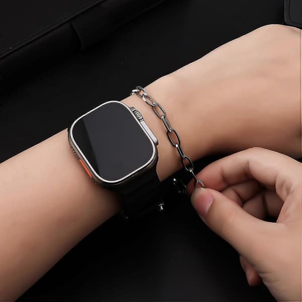 Armbånd til mænd, titanium stål herre armbånd sølv cool kædearmbånd
