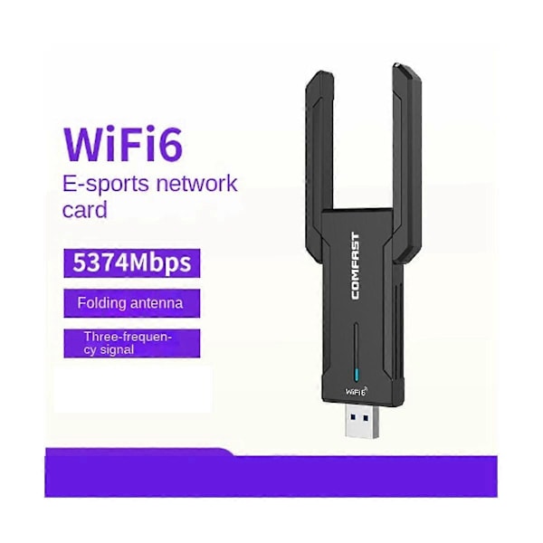 WiFi6E 5374Mbps 5.9G 7.1G USB3.0 -Bånds Trådløs LAN Adapter Wifi Modtager til Stationær Computer Bærbar