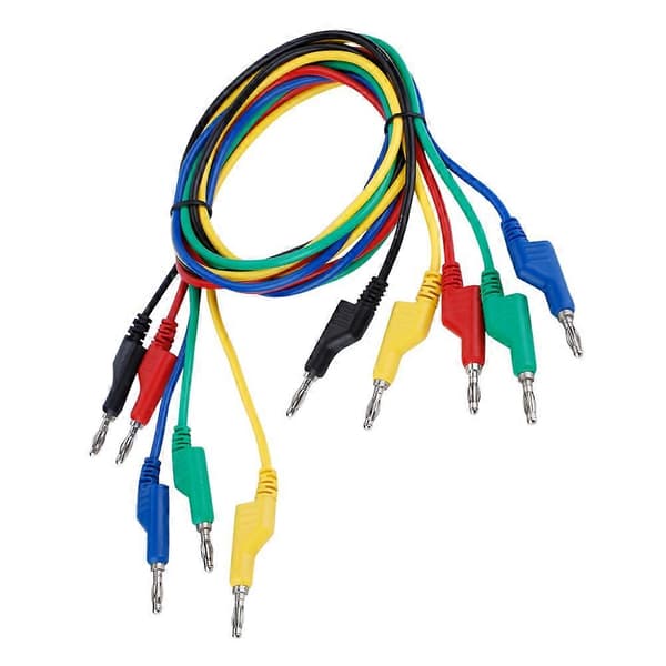 5 stk. P1036 Høyspent Dobbelthodet 1M 4mm Bananplugg Kabel Testledninger For Multimeter
