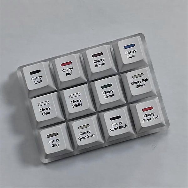 12-Tacks Mekanisk Tangentbordbrytare Tester Sampler Brytare Testverktyg med Tangentbordsavdragare för Cherry MX-brytare