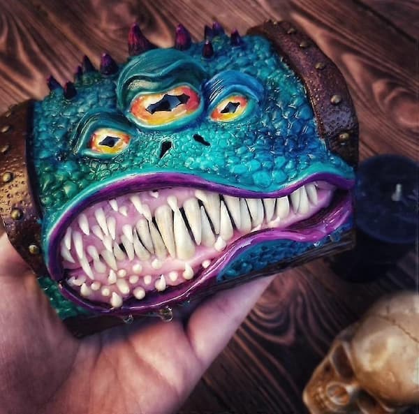 Mimic Chest Dnd Rpg Tärningslåda Passar Polyedriska Tärningar D&amp;d Rollspel Bordsspel Pathfinder Heminredning
