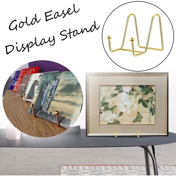 Staffeli Display Stand Gold Square Wire Stand Foto Bilde Display Stand Dekorativ Plate Stand Holder For Tea Bord Benkeplate Desktop Office Display S