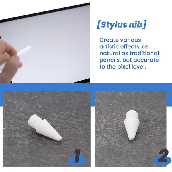 2 st styluspennspetsar för Apple Pencil 1:a och 2:a generationens iPad