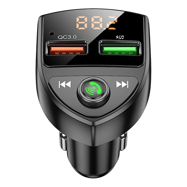 Bil Bluetooth FM-sender, trådløs Bluetooth-biladapter FM-radioadapter, understøtter håndfri, M