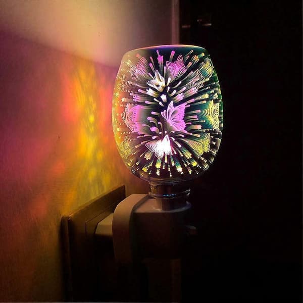 Elektrisk Plug-in LED Aroma Diffuser Lampe Voks Smelte Olie Brænder - EU Stik