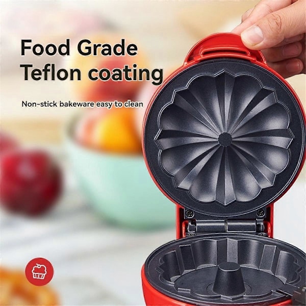 Mini Kakebaker Dobbeltsidig Oppvarming Bærbar Bundts Kakebaker Elektrisk Cupcake Maker for Frokost