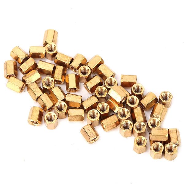 Mässing M3*6mm Ihålig Dubbel Pass PCB Standoff Hex Distans (50 st)