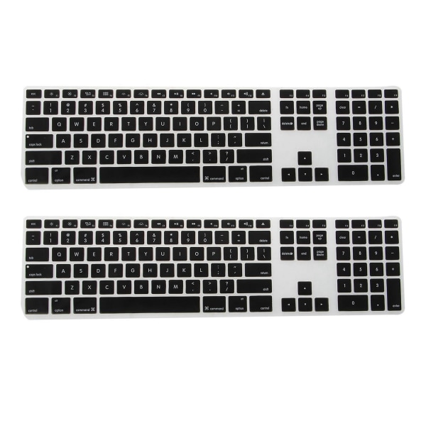 2x Silikone Tyndt Tastatur Skin Cover Protector med numerisk tastatur til sort