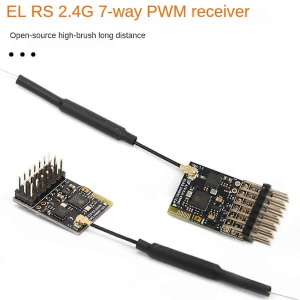 ELRS 2.4G 7CH PWM Mottaker ExpressLRS RX 2400RX PWM/CRSF Protokoll for RC FPV Drone Fastvinge Quadcopter, Rett