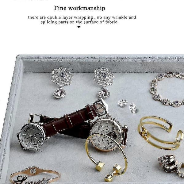 Smyckesbricka Mjuk Sammet Smyckeskrin Ringbox Repskydd