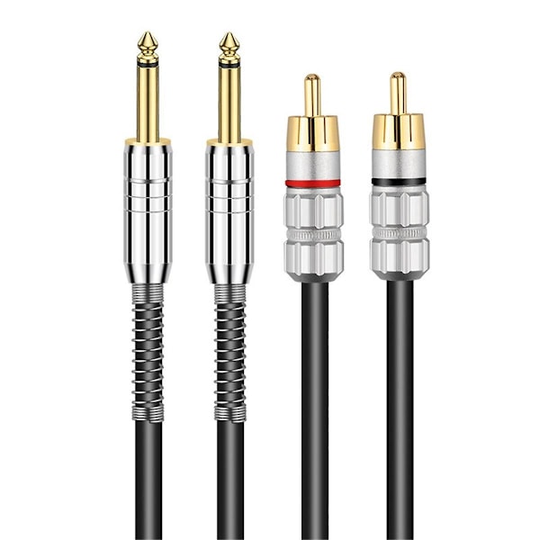 2M Lydkabel Dobbel 6.5 til 2RCA Lydkabel OFC 6.5mm til Dobbel Lotus Lydkabel 2 Par med 2 6.5